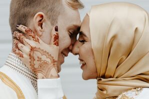 Couple Shares Embrace During Wedding at The Ryland Inn in Whitehouse Station, New Jersey