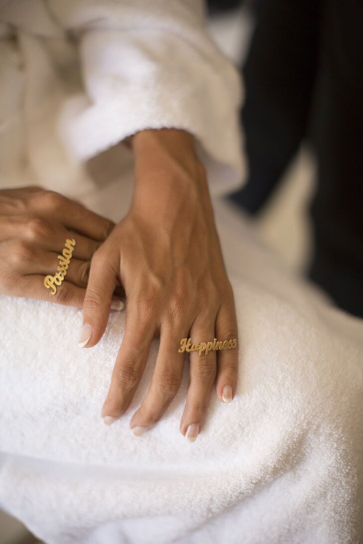 Mariam incorporated message rings into her wedding to spark passion and happiness for the future.