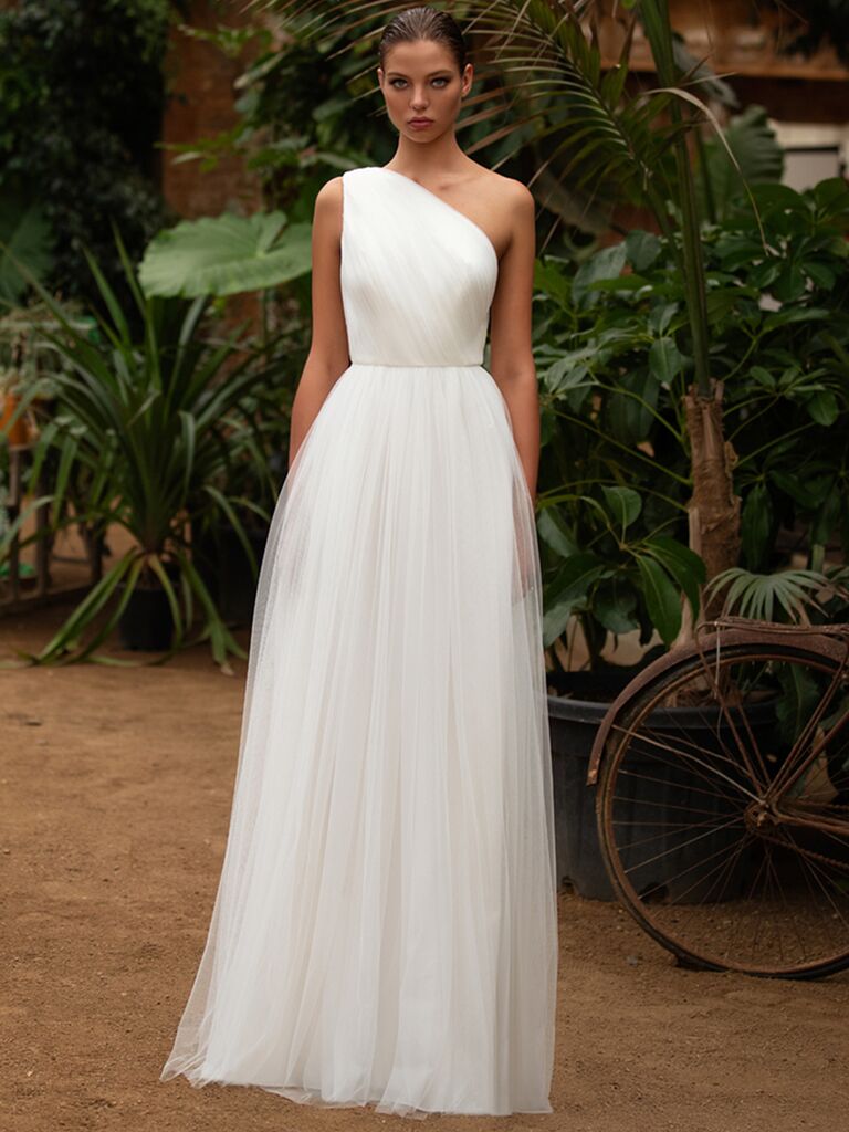 Zac Posen for White One A-line dress with tulle skirt