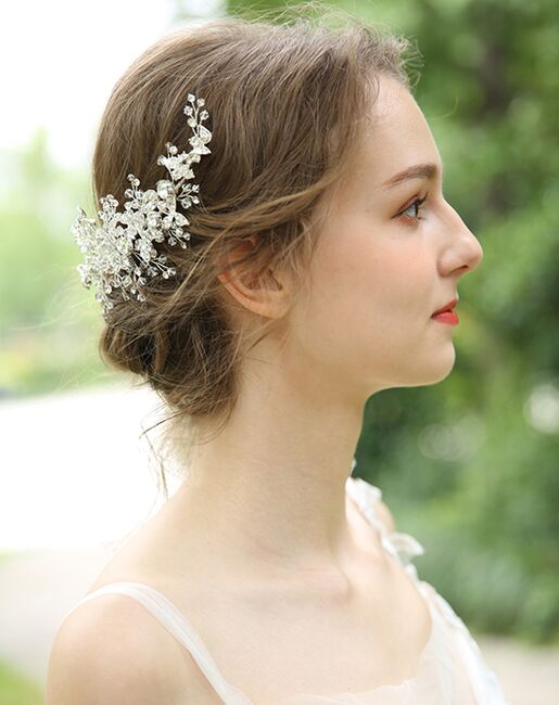 AW Bridal AW BRIDAL Wedding Hair Clip Bridal Hair Comb Rhinestones Wedding Hair Accessories for Brides Flower Girl Bridal Hair Pieces (Sliver) Silver Pins, Combs + Clip - 4
