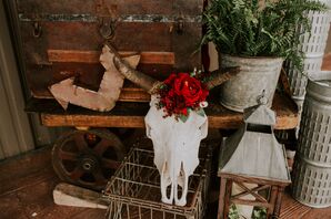 Cow Skull Floral Arrangement