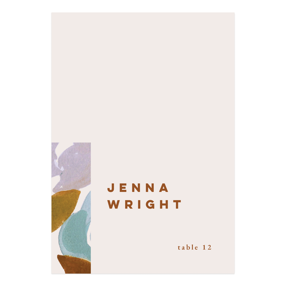 A Wedding Place Card from the Modern Floral Collection