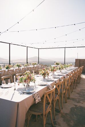 Long Reception Tables on Patio at Cordiano Winery in Escondido, California