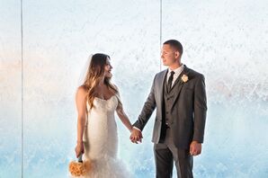 Alfani Three-Piece Gray Groom's Suit