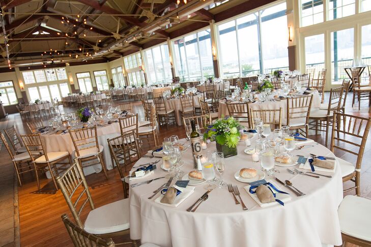 Lauren and Richard were looking for a spacious wedding venue in the New York City area, and fell in love with the Liberty House in Jersey City, New Jersey. "I loved all the windows: It felt airy and bright and not too stuffy," Lauren says.