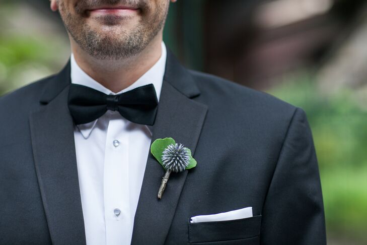 Blue Allium Boutonniere