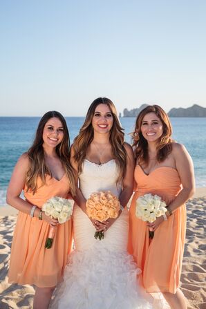 Light Orange Bridesmaids Dresses