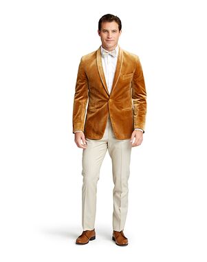 Stitch & Tie Gold Velvet Shawl Tuxedo Gold Tuxedo