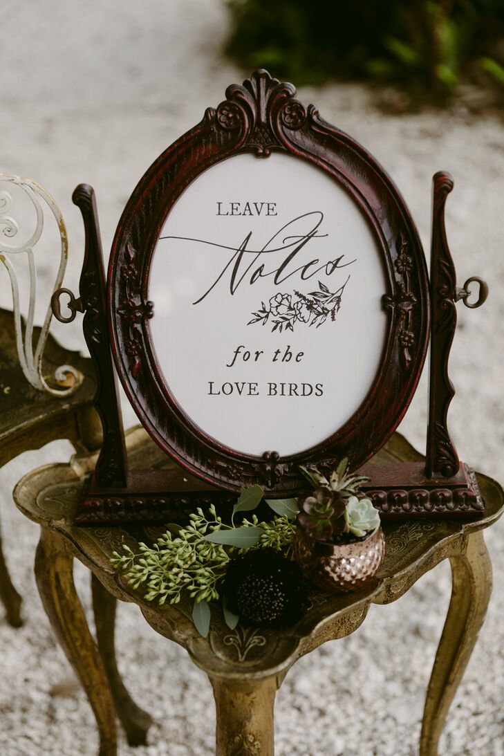 Vintage Sign for Notes Table
