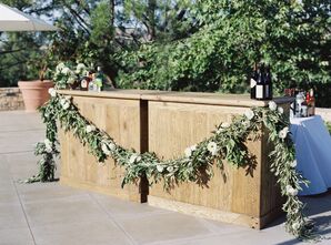 Rustic Bar Setup with Leaf Garland