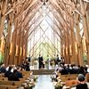 A Woodland Navy-and-Yellow Wedding at Anthony Chapel in Hot Springs, Arkansas
