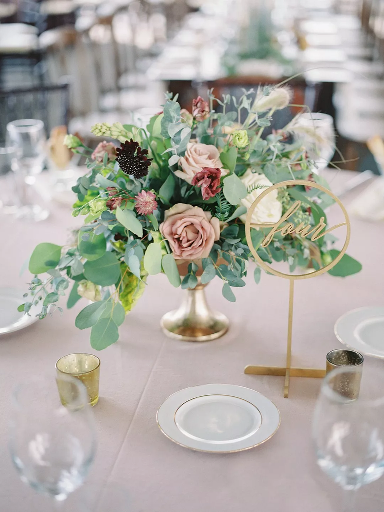 Pastel Eucalyptus centerpiece for your wedding reception