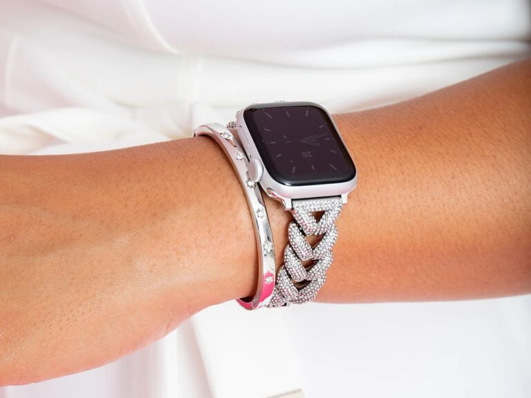 Rhinestone smart watch strap wedding gift for bride