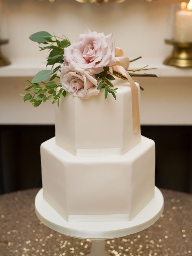 hexagonal wedding cake