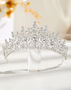 AW Bridal AW BRIDAL Tiaras and Crowns for Women Rhinestone Queen Crown Princess Tiara Prom Birthday Crown for Girls Wedding Pageant Halloween Hair Accessories, Silver Silver Tiara