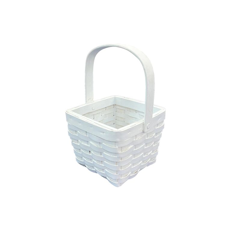 White woven basket from Michaels for your wedding flower girl