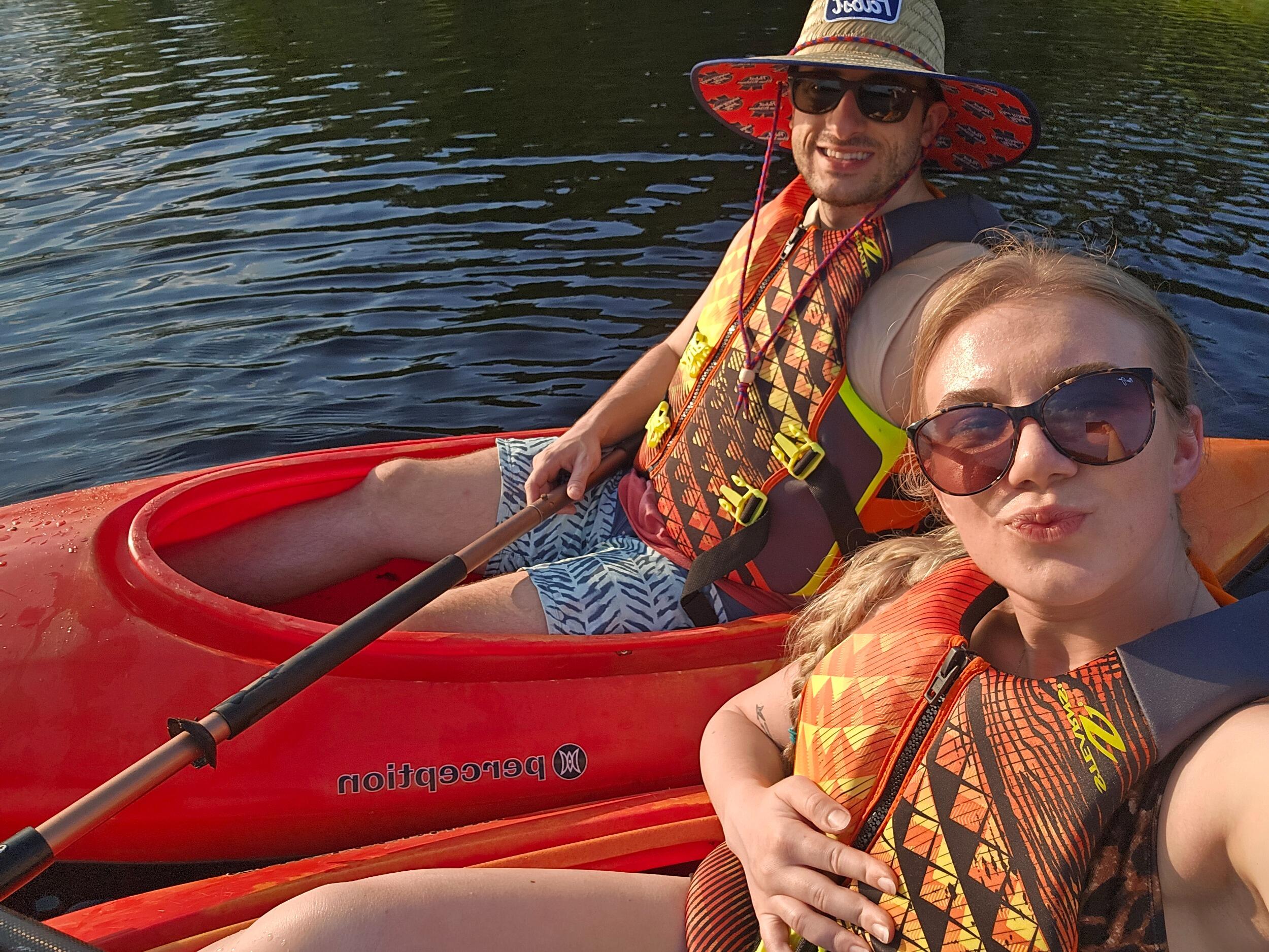 Our first time out kayaking on Elm Brook Park Resrvoir.