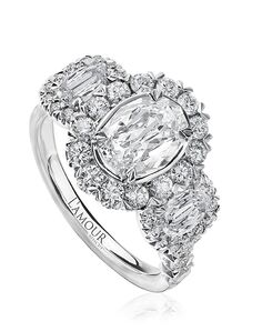 Christopher Designs Glamorous Oval Cut Engagement Ring