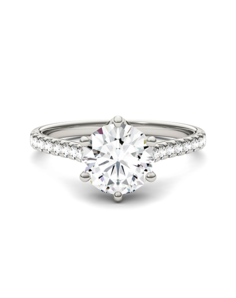 Forever One Moissanite Elegant Round Cut Engagement Ring