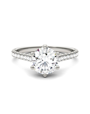 Forever One Moissanite Elegant Round Cut Engagement Ring