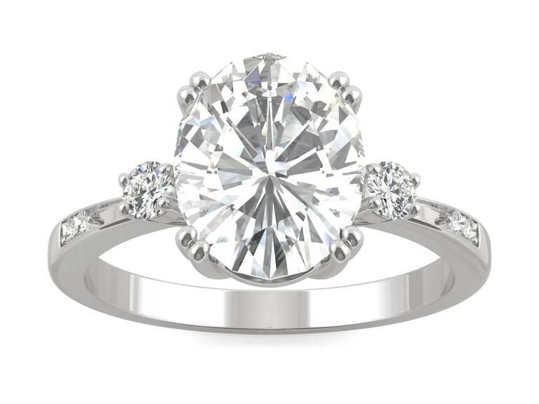 oval moissanite solitaire engagement ring 