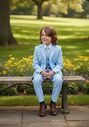 Little Tuxedos "Mason" Kids Sky Blue Suit (5-Piece Set) Flower Girl Dress and Ring Bearer Outfit - thumbnail - 1