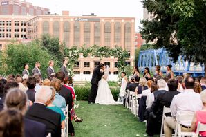 Wedding Ceremony with Grand Rapids Backdrop
