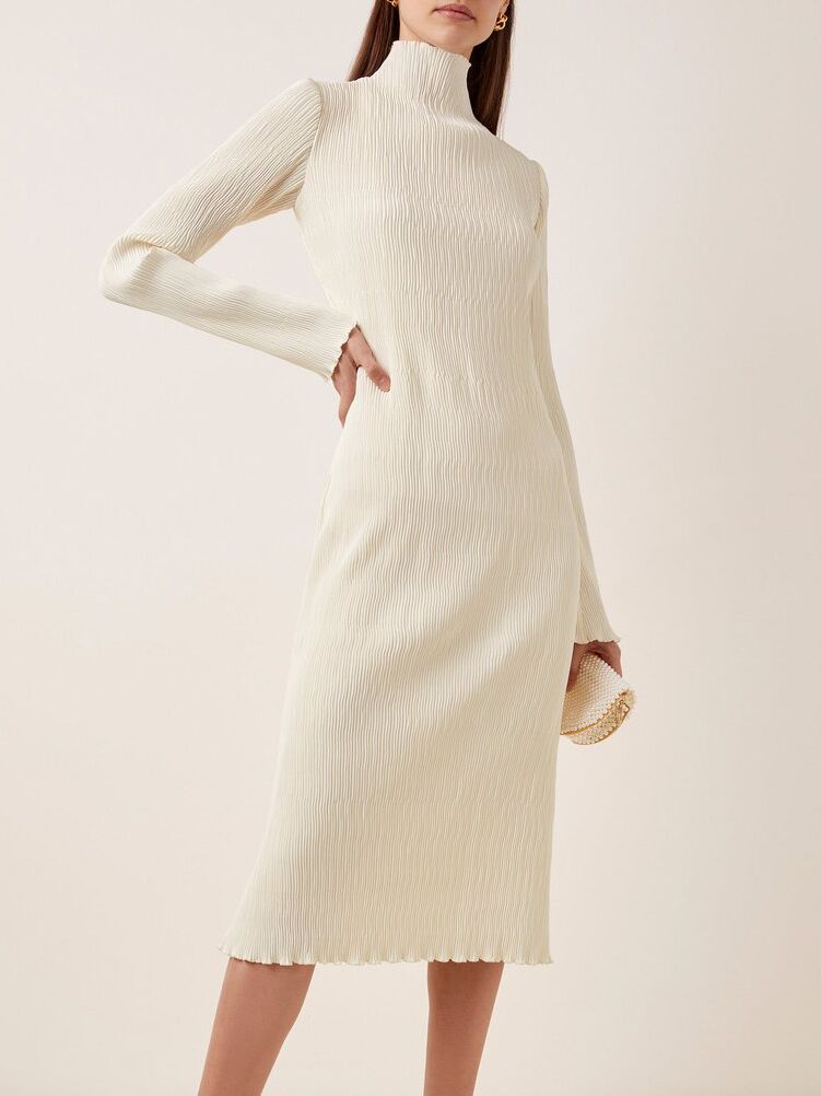 Danielle Frankel Adrienne pleated silk and wool dress