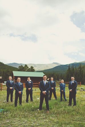 Jos A. Bank Navy Groomsmen Suits