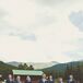 The groomsmen wore textured navy Jos A. Banks suits with black and white checkered shirts and blue ties.