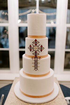 Wedding Cake With Ethiopian-Inspired Pattern Design