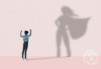 woman posing as superwoman; How to Build Confidence in Yourself and Your Relationship