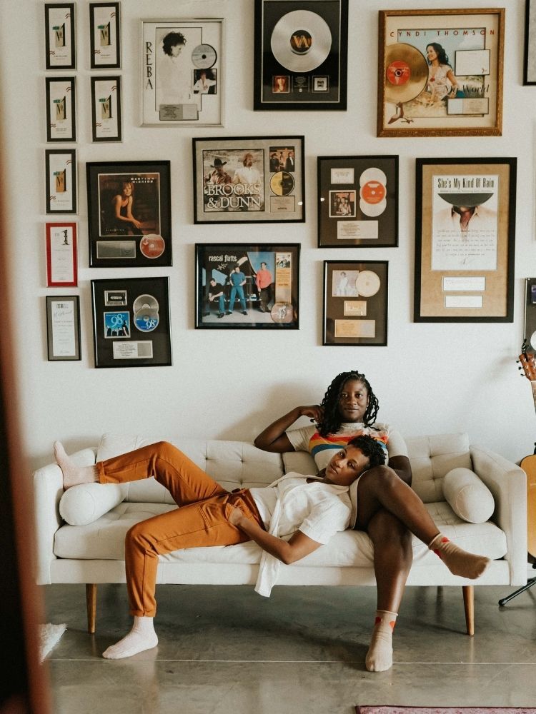 casual home engagement photo shoot