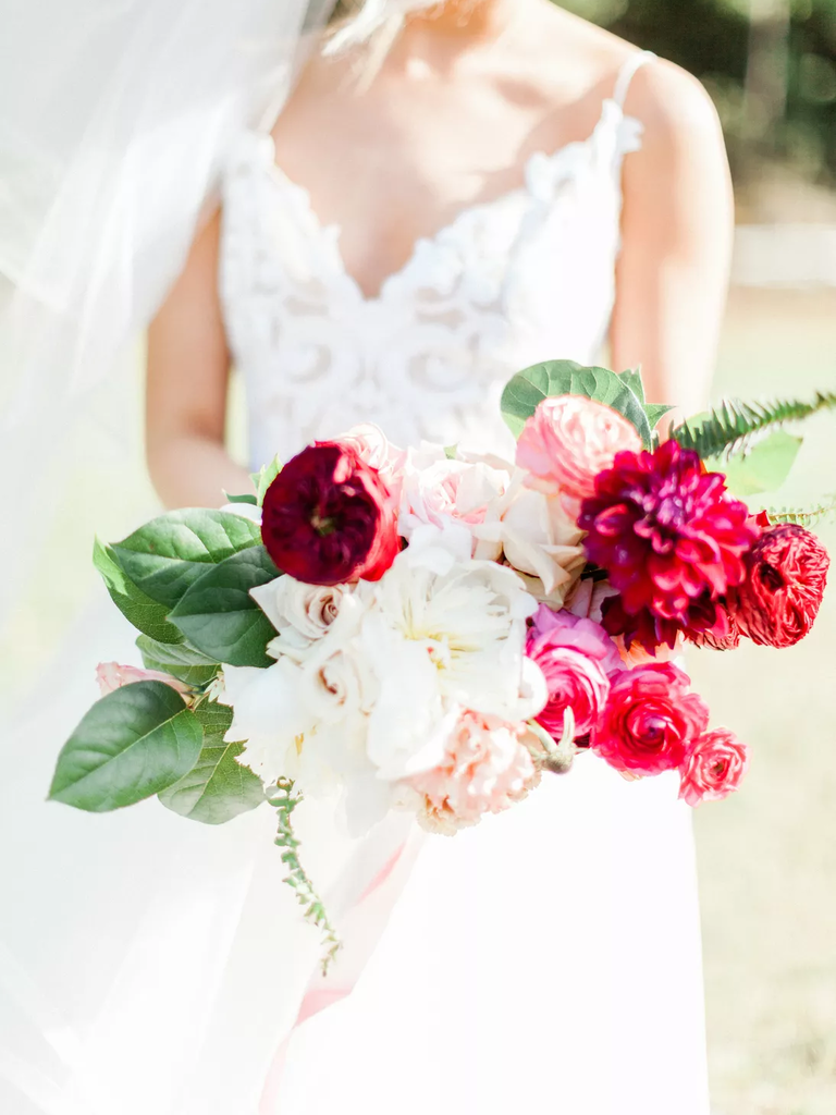 Asymmetrical dahlia bouquet