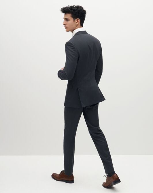 Suit Shop Men's Charcoal Gray Suit Gray Tuxedo - 3