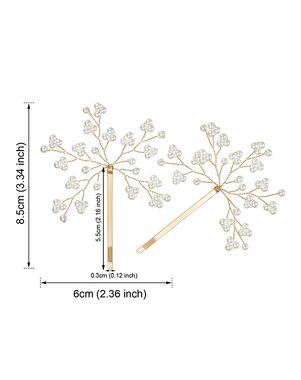 AW Bridal AW BRIDAL Wedding Hair Clip Pearl Hair Pins Bridal Barrette Hair Piece for Wedding Hair Accessories for Brides Women 2pcs (Gold) Gold Pins, Combs + Clip