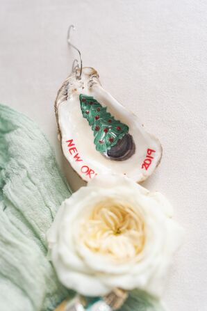 Custom Muscle Christmas Ornament for A Couple's Holiday-Themed Wedding