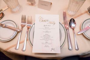 Elegant Menu with Gold and Black Script