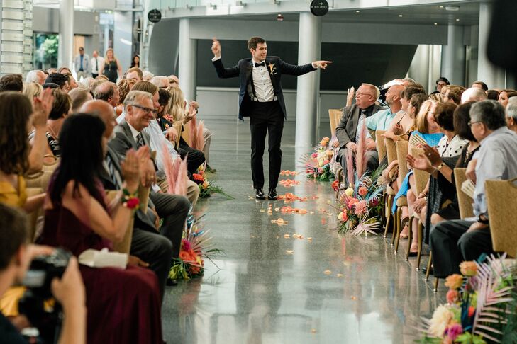 Groom's Dancing Processional at Marion Oliver McCaw Hall in Seattle, Washington