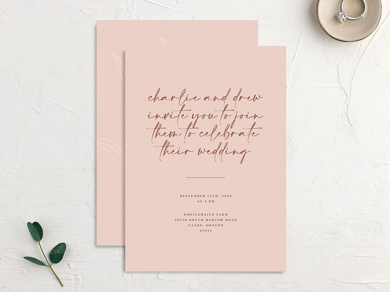 Romantic fall wedding invitation