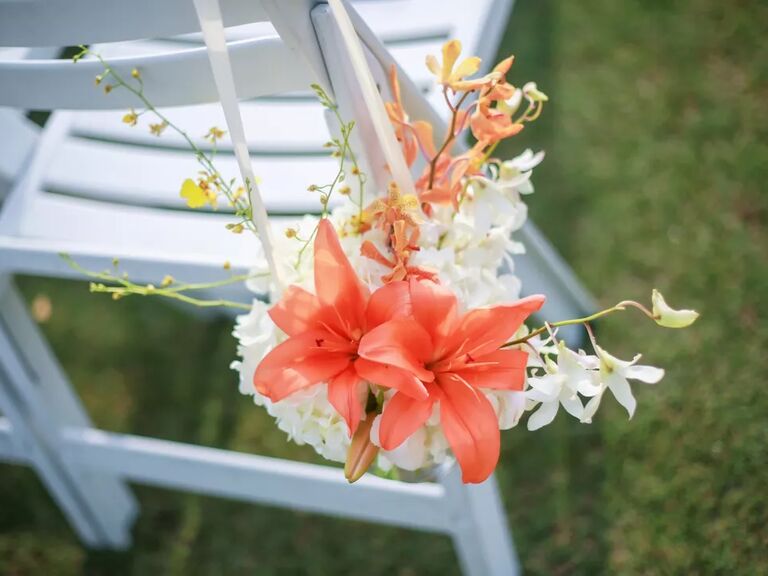 Gorgeous peach-colored lilies
