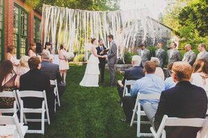 Gold, Pink and White Ribbon Backdrop