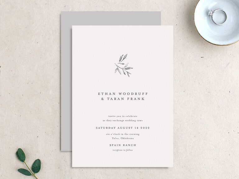 Rustic leaf motif invitation