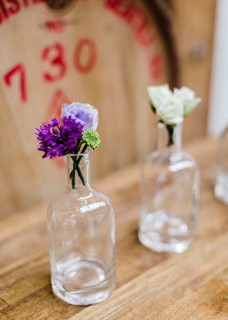 Purple Ombré Bud Vase Centerpieces