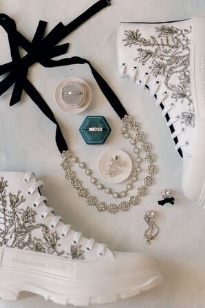 Embellished Hi-Top Sneakers and Jewelry