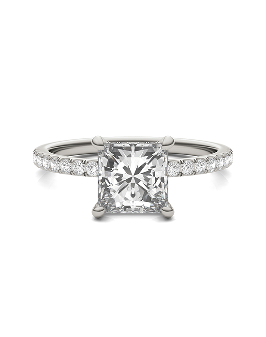 Forever One Moissanite Classic Princess Cut Engagement Ring - 1