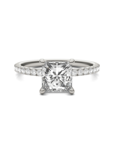 Forever One Moissanite Classic Princess Cut Engagement Ring
