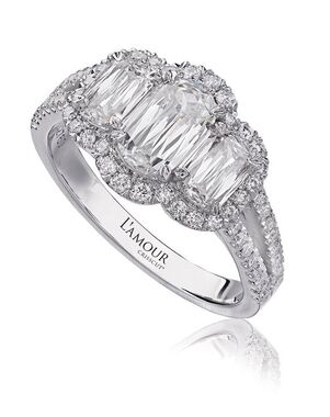 Christopher Designs Glamorous Emerald Cut Engagement Ring