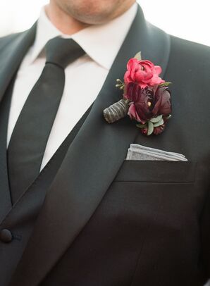 Wine Colored Ranunculus Boutonniere