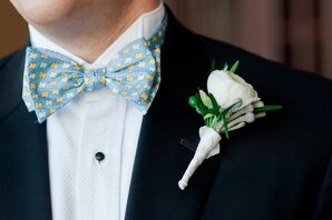 White Ranunculus Groom's Boutonniere